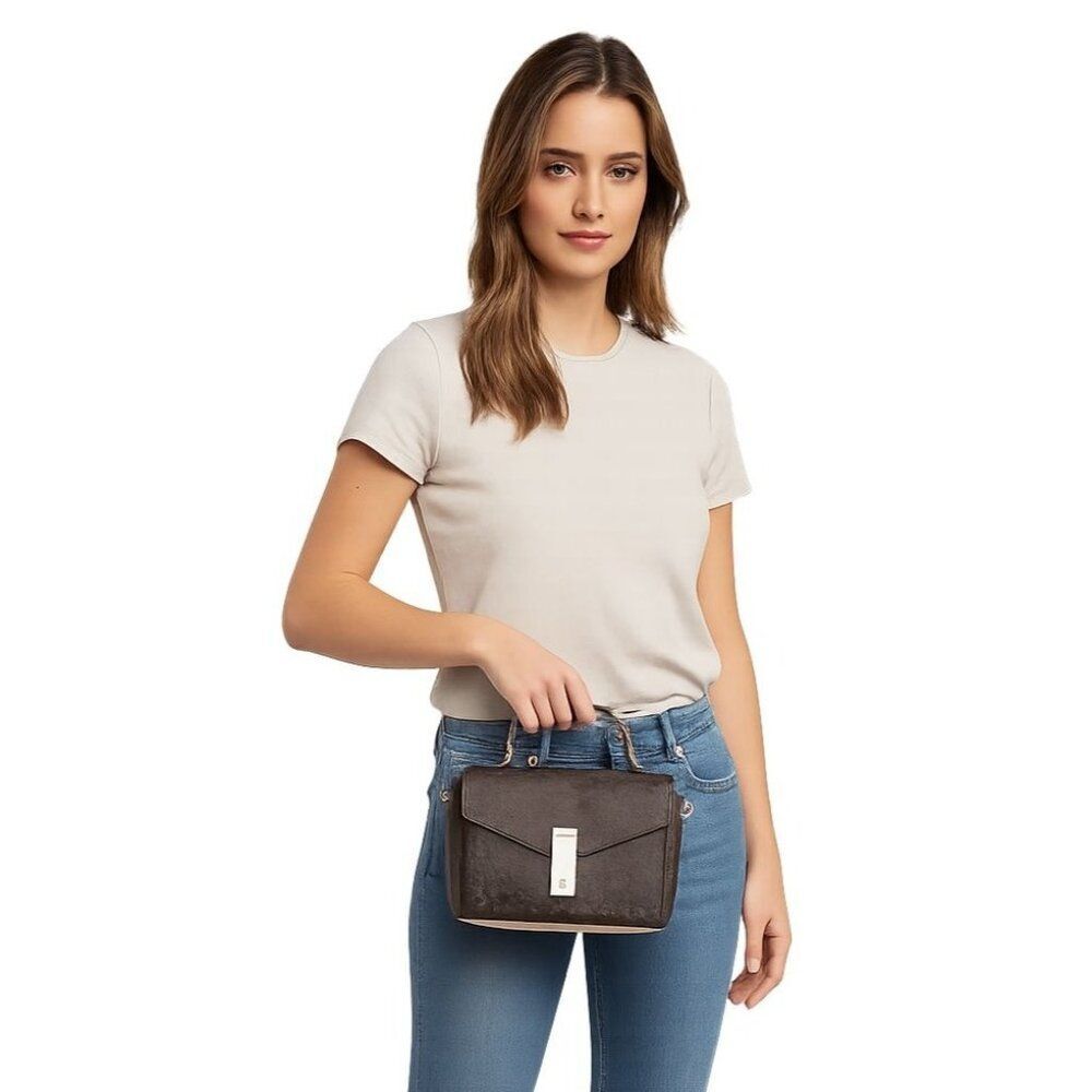 Guess Bag Bethel Signature Brown Top Handle Shoulder Crossbody Women's Woman's